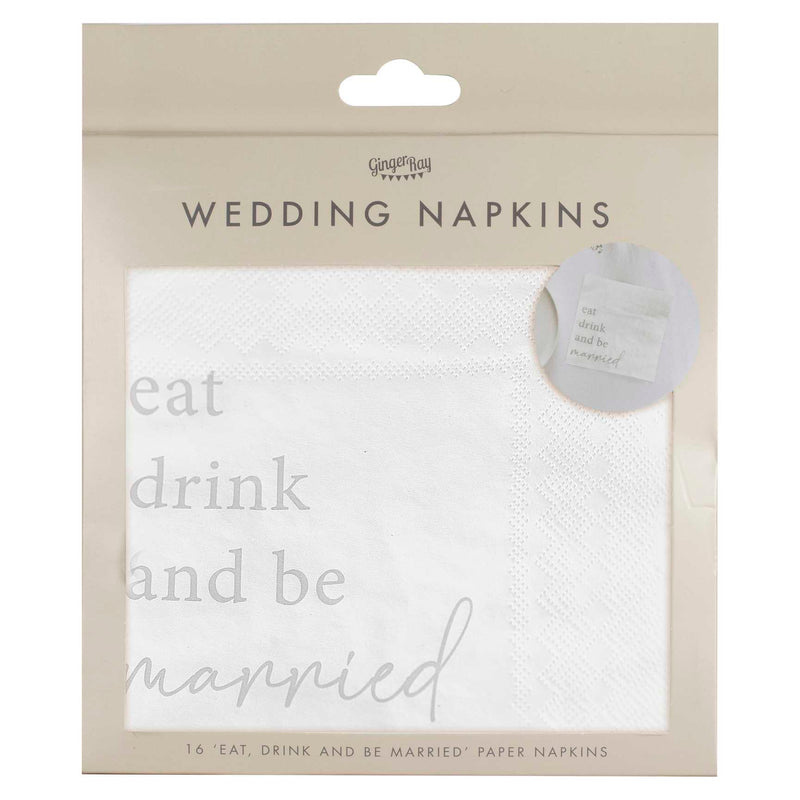 Napkins - ML-116 - Eat, Drink and Be Married Wedding Napkins - Eat, Drink and Be Married Wedding Napkins - Whistlefish