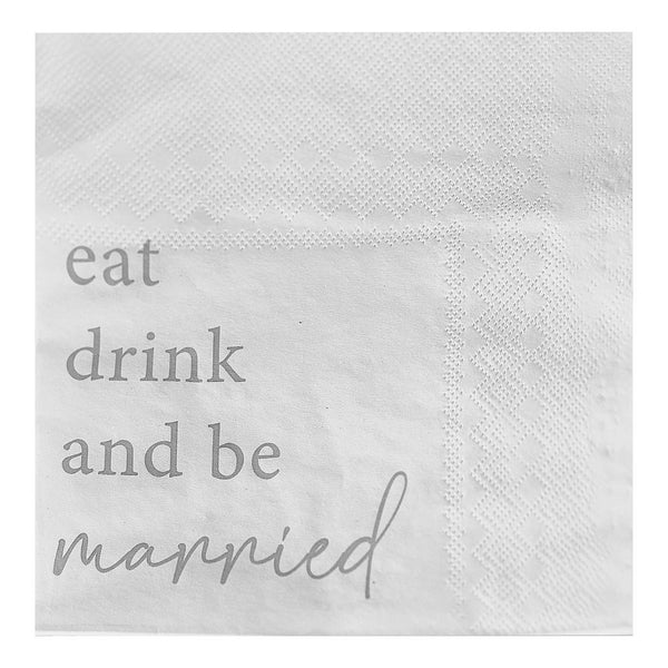 Napkins - ML-116 - Eat, Drink and Be Married Wedding Napkins - Eat, Drink and Be Married Wedding Napkins - Whistlefish