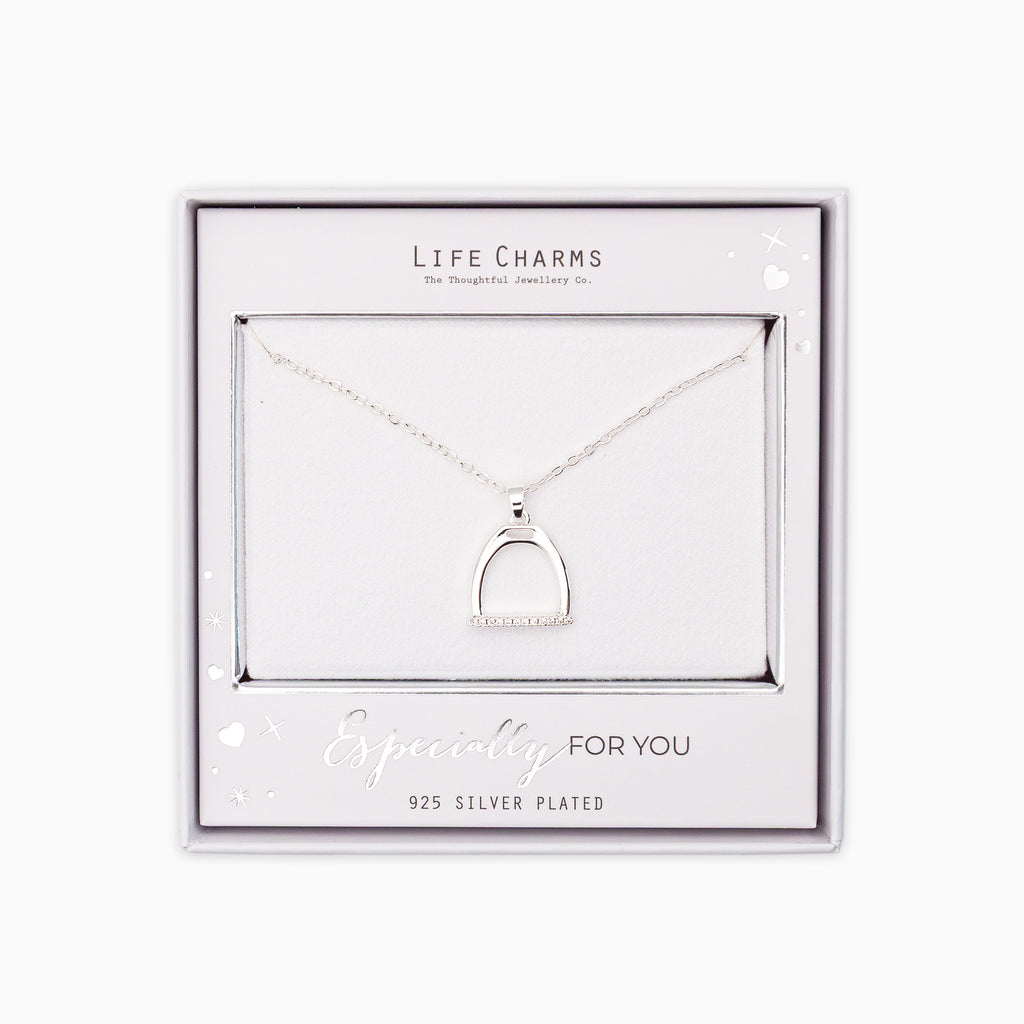 Necklace-N17 - Silver Stirrup Necklace-Whistlefish