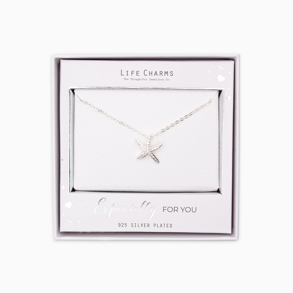 Necklace-N18 - Silver Starfish Necklace-Whistlefish