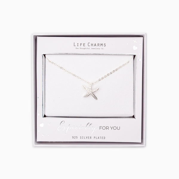 Necklace-N18 - Silver Starfish Necklace-Whistlefish