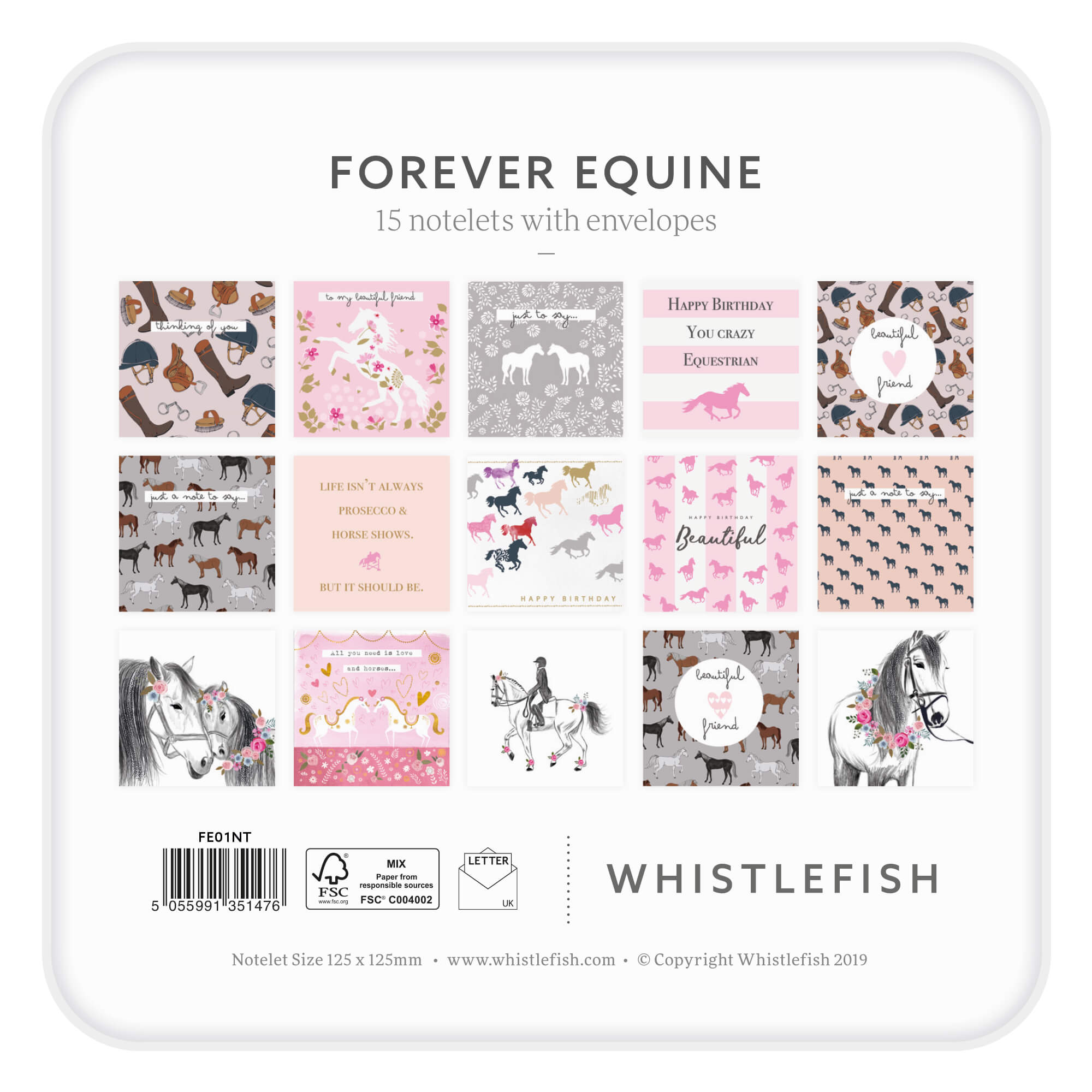 Notelet Tin-FE01NT - Forever Equine Notelet Tin-Whistlefish