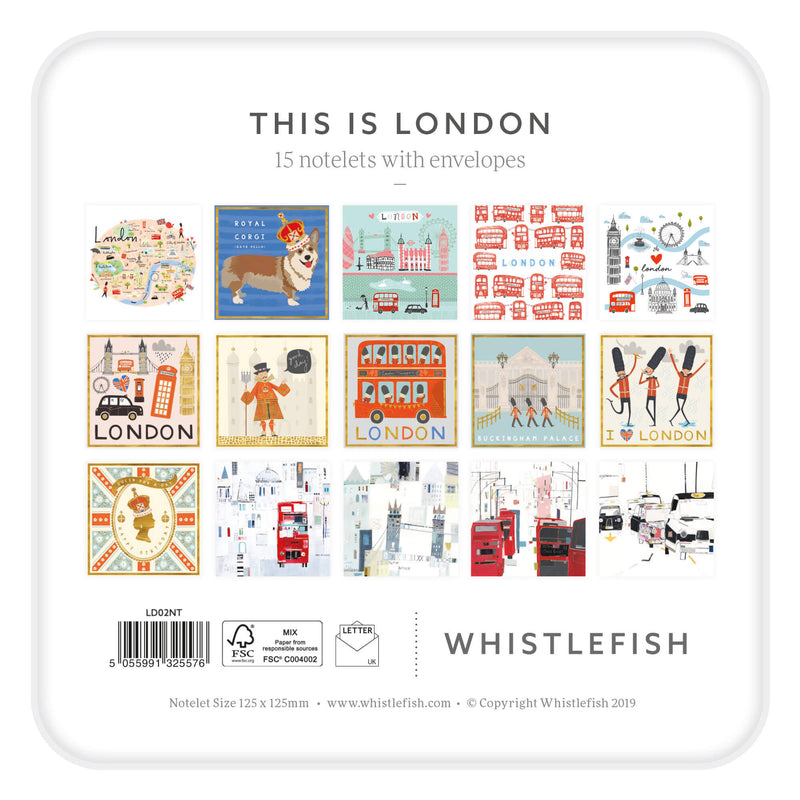 Notelet Tin-LD02NT - This is London Notelets-Whistlefish