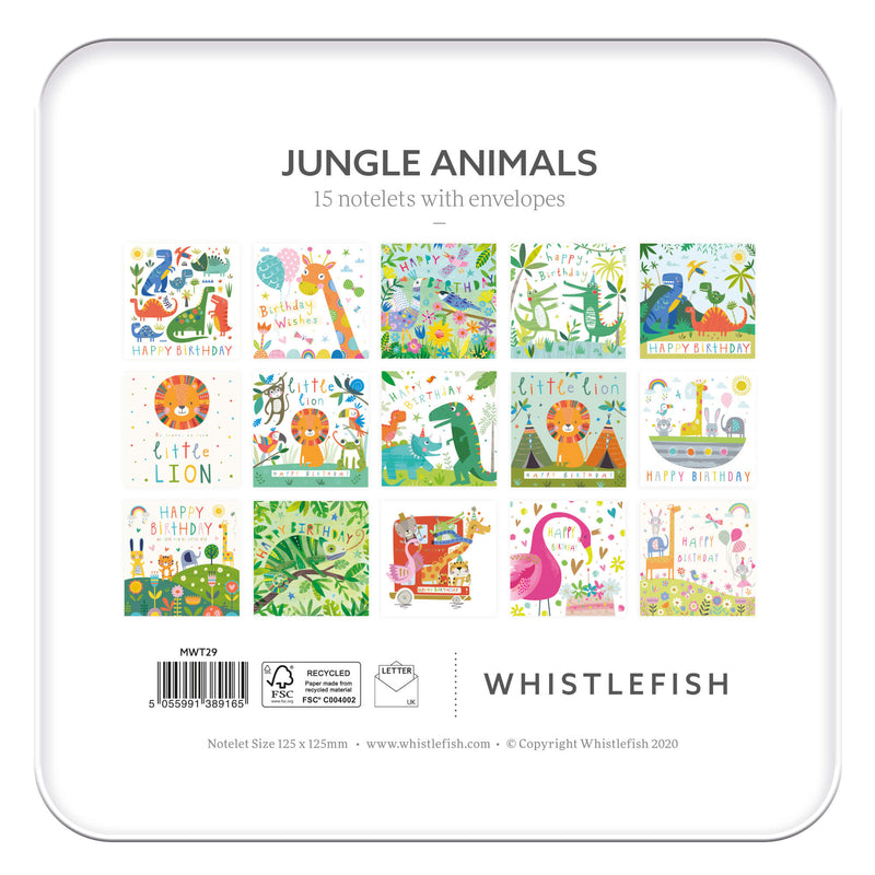 Notelet Tin-MWT29 - Jungle Animals Children's Notelets-Whistlefish