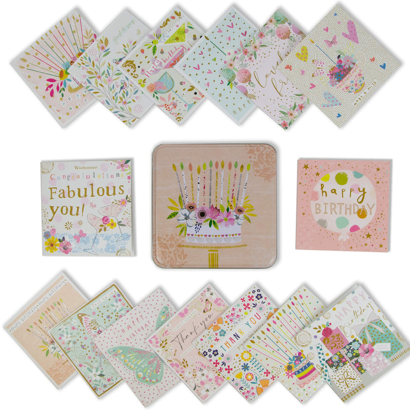 Notelet Tin-MWT31 - Colourful Candles Notelets-Whistlefish