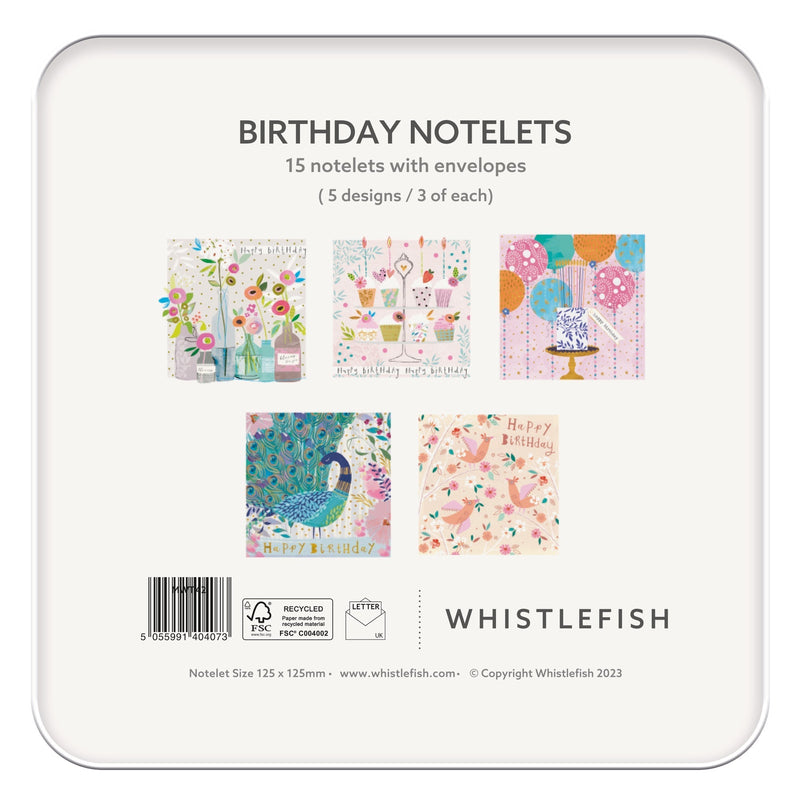 Notelet Tin - MWT42 - Birthday Cupcakes Notelet Tin - Birthday Cupcakes Notelet Tin - Whistlefish