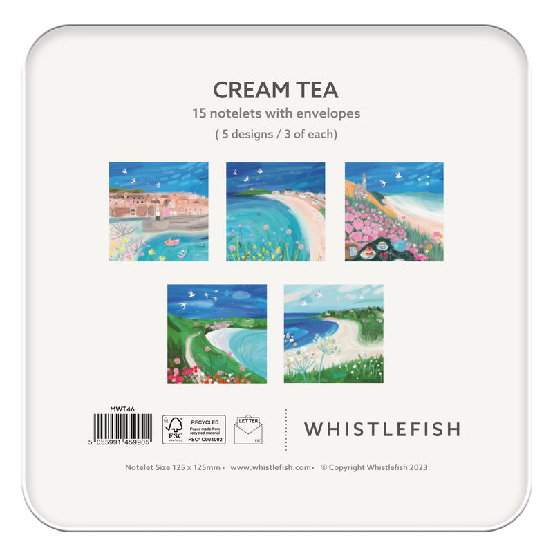 Notelet Tin-MWT46 - Cream Tea Notelet Tin-Whistlefish