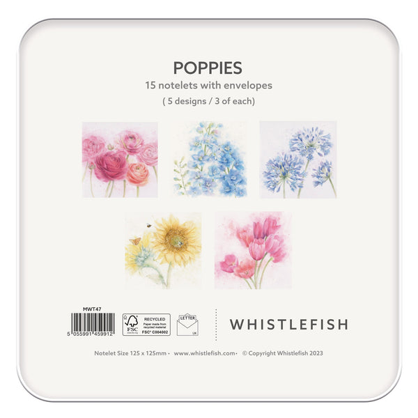Notelet Tin-MWT47 - Floral Selection Notelet Tin-Whistlefish