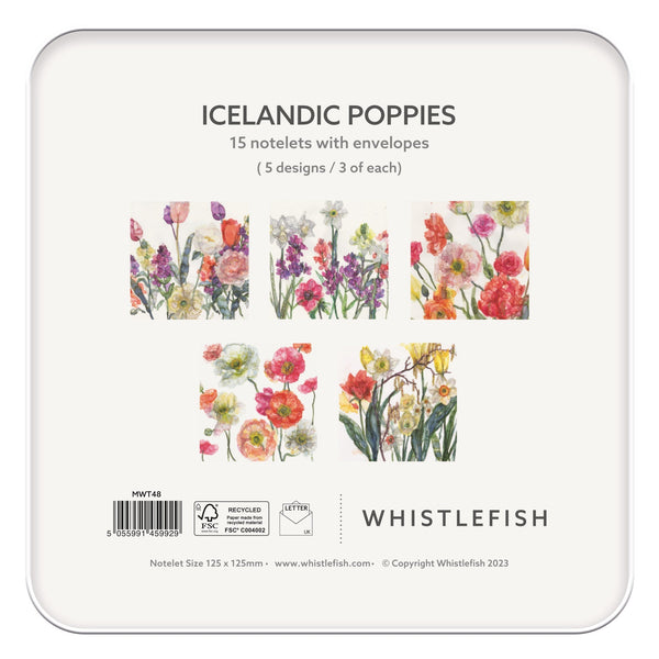 Notelet Tin-MWT48 - Icelandic Poppies Notelet Tin-Whistlefish