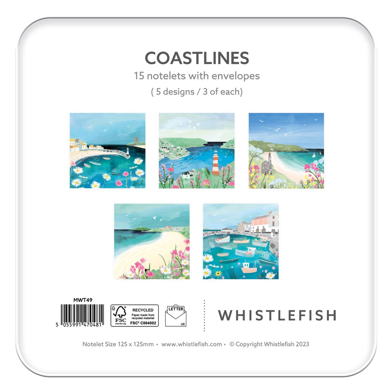 Notelet Tin - MWT49 - Coastlines Notelet Tin - Coastlines Notelet Tin - Whistlefish