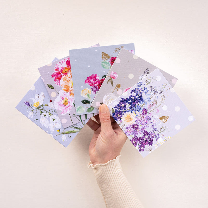 Notelet Tin - MWT51 - Country Flowers Notelet Tin - Country Flowers Notelet Tin - Whistlefish