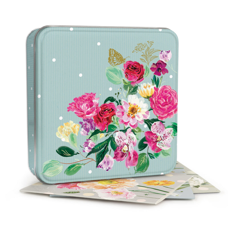 Notelet Tin - MWT51 - Country Flowers Notelet Tin - Country Flowers Notelet Tin - Whistlefish