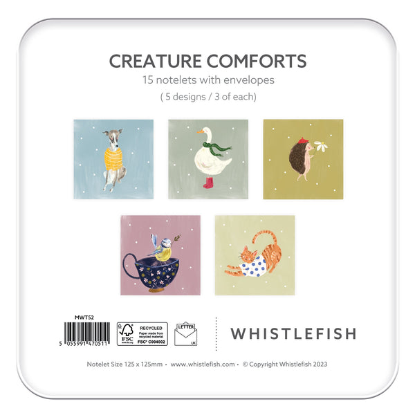 Notelet Tin - MWT52 - Creature Comforts Notelet Tin - Creature Comforts Notelet Tin - Whistlefish