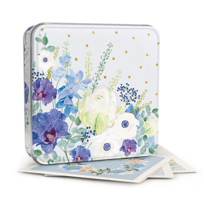 Notelet Tin - MWT53 - Blue Fields Notelet Tin - Blue Fields Notelet Tin - Whistlefish