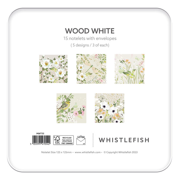 Notelet Tin - MWT55 - White Woods Notelet Tin - White Woods Notelet Tin - Whistlefish