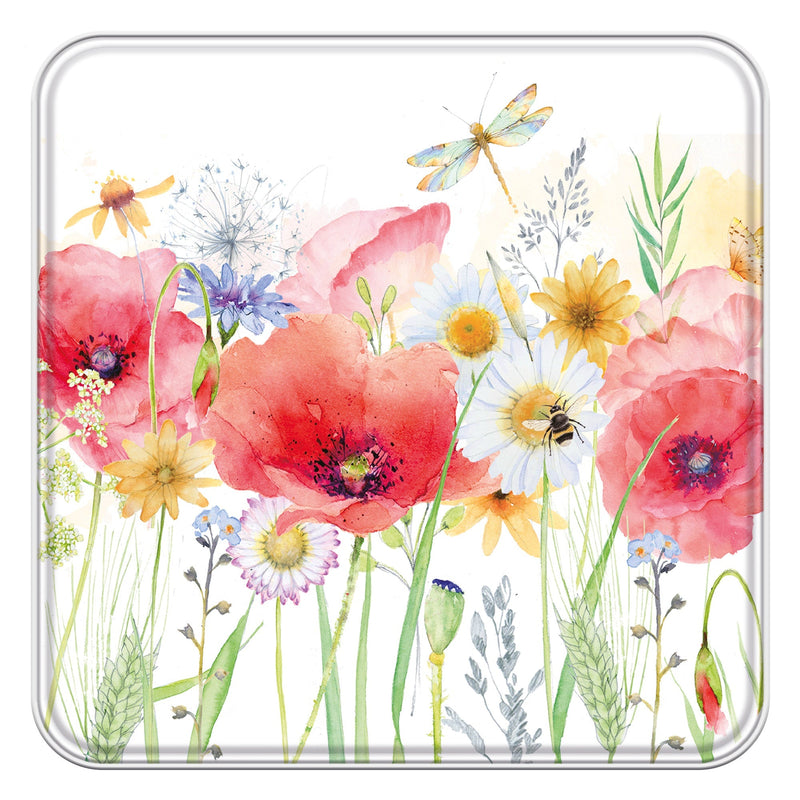 Notelet Tin - MWT57 - Poppy Meadow Notelet Tin - Poppy Meadow Notelet Tin - Whistlefish