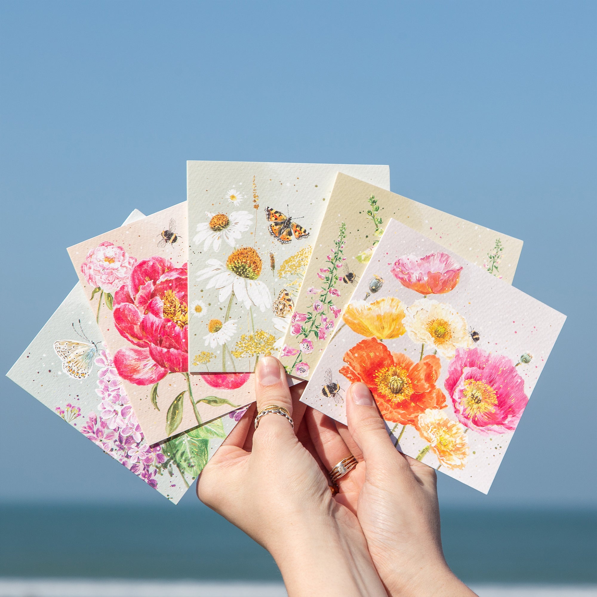 Notelet Tin-MWT78 - Garden Grace Filled Notelet Tin-Whistlefish