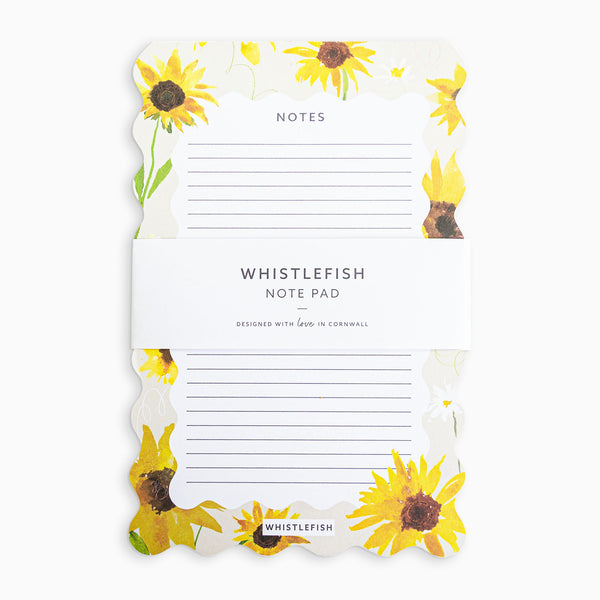 Notepad-WNP05 - Sunflower Bloom Scalloped Notepad-Whistlefish
