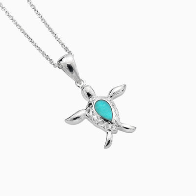 Turtle Turquoise Silver Necklace - Whistlefish