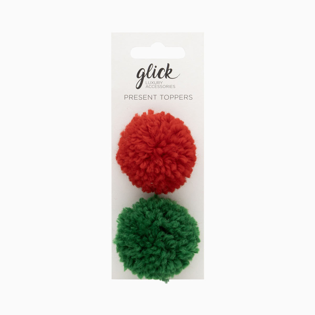 PM02 - Pom Pom Present Topper Red/Green 2 Pack