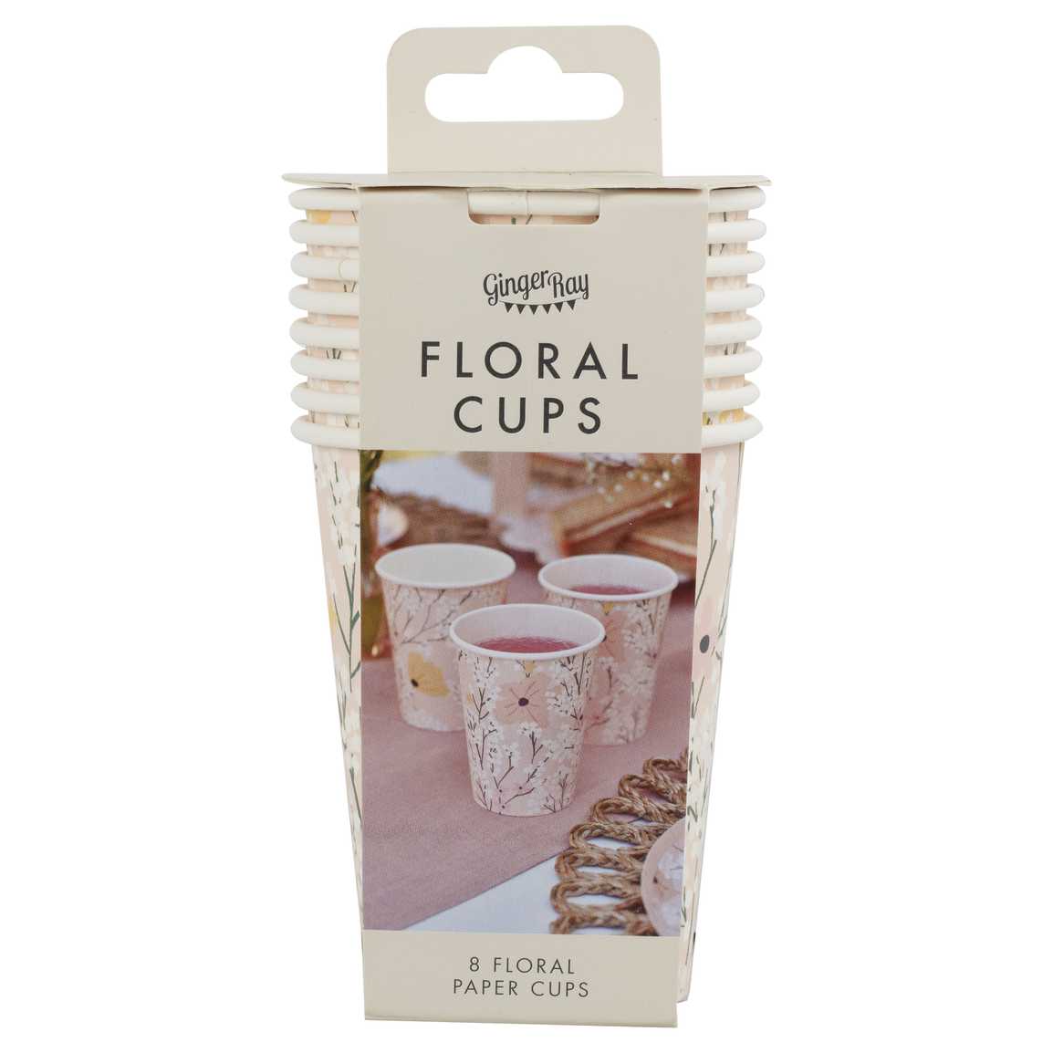 Paper Cups - BBL-116 - Pink Floral Party Cups - Pink Floral Party Cups - Whistlefish