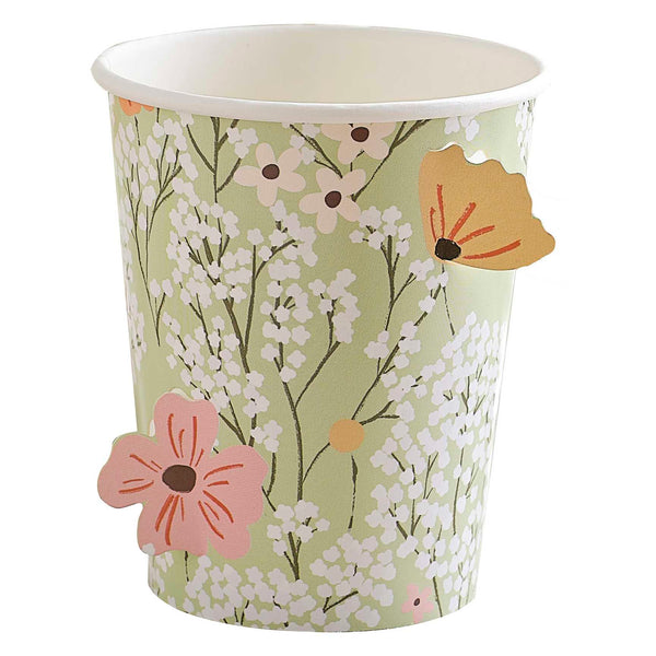 Paper Cups - FLB-101 - Floral Baby Shower Cups - Floral Baby Shower Cups - Whistlefish