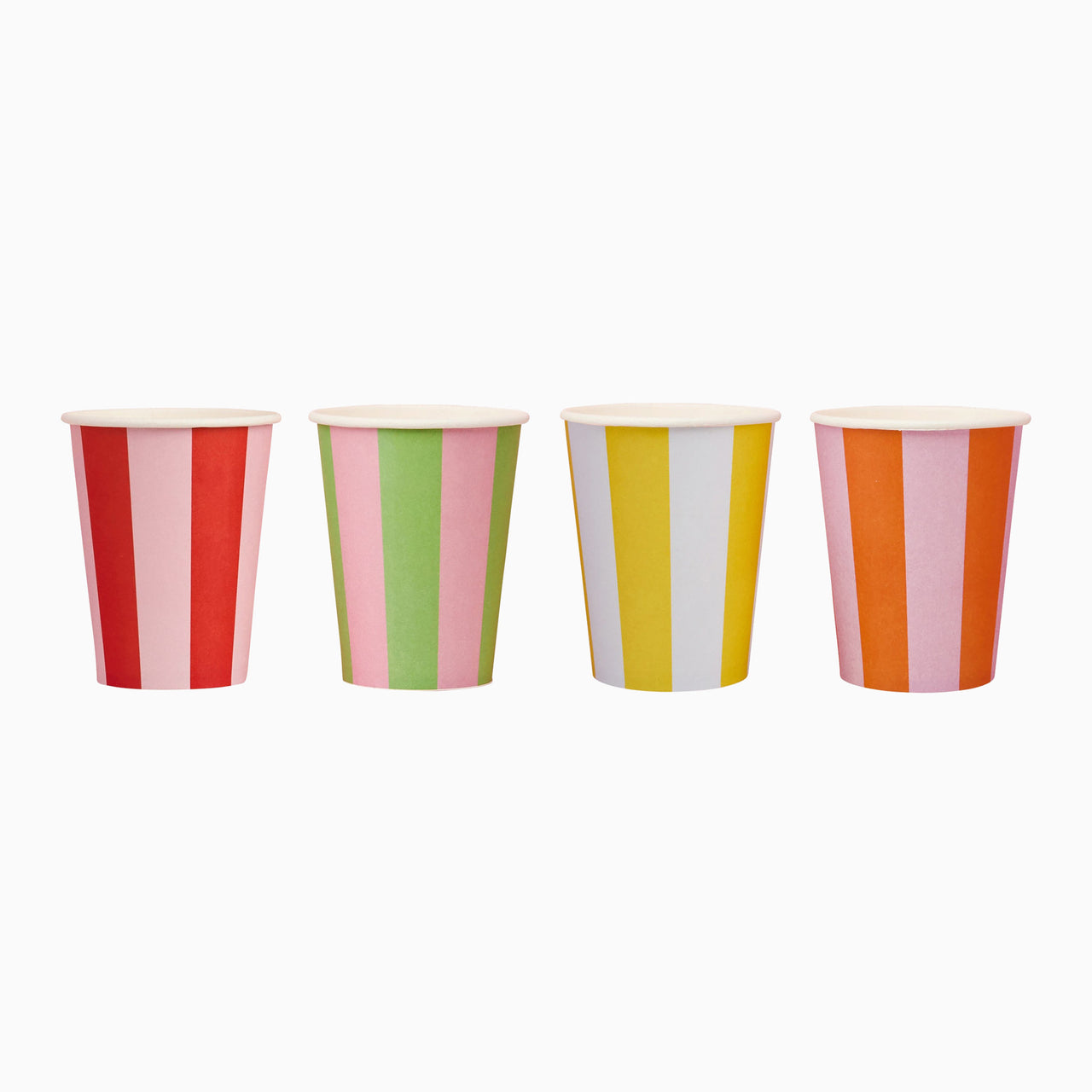 Paper Cups-HBBB206 - Bright Banquet Striped Paper Cups-Hootyballoo