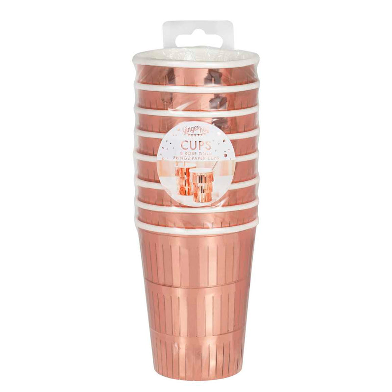 Paper Cups - MIX-131 - Fringe Rose Gold Paper Cups - Fringe Rose Gold Paper Cups - Whistlefish