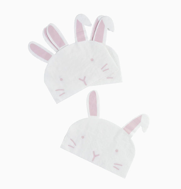 Napkins-HBHE107 - Bunny Shaped Paper Napkin 16pcs-HootyBalloo