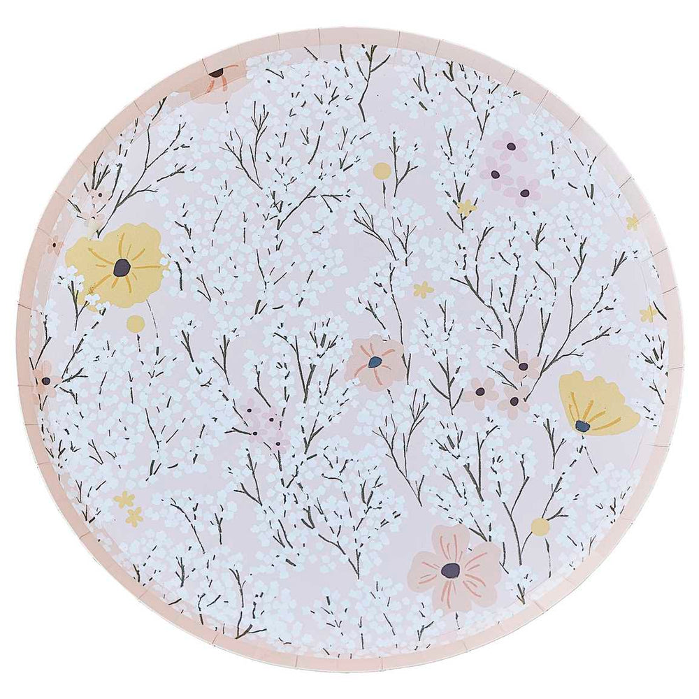 BBL 114 Pink Floral Paper Plates