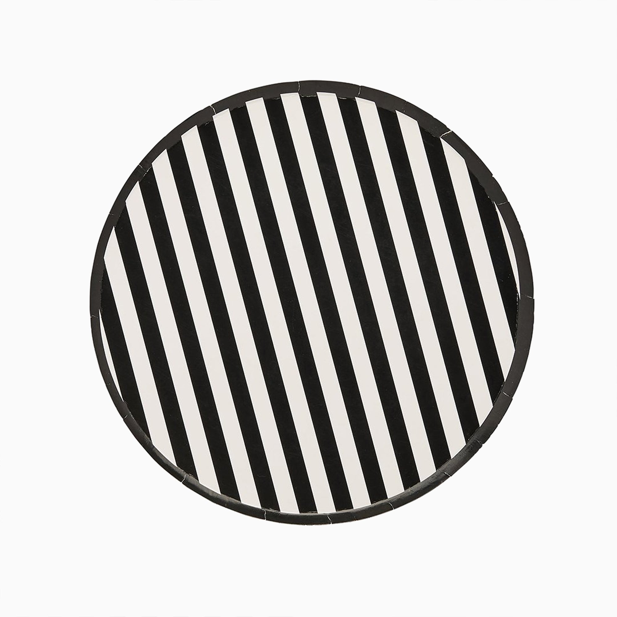 Paper Plates-HBMP102 - Monochrome Striped Paper Plates-Hootyballoo