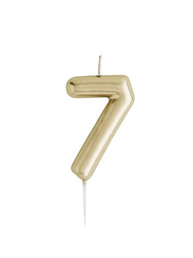 Party Candle-HBMM188 - Gold Number 7 Candle-Hootyballoo