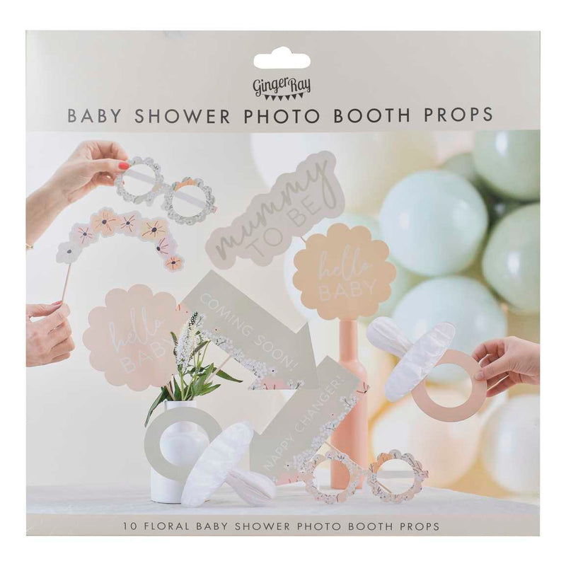 Photo Booth Props - FLB-112 - Floral Baby Shower Photo Booth Props - Floral Baby Shower Photo Booth Props - Whistlefish