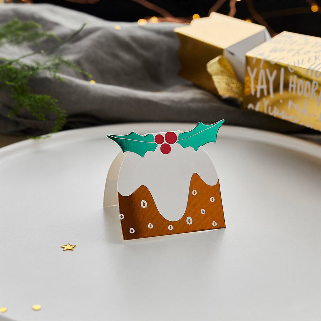Place Cards-HBCC110 - Christmas Pudding Place Cards-Hootyballoo