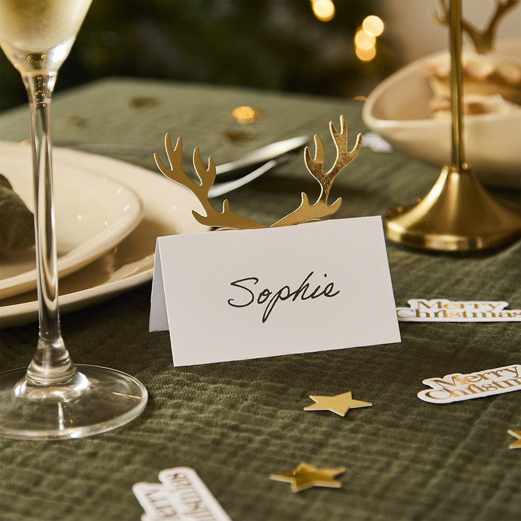 Place Cards-HBRC110 - Antler Place Cards-Hootyballoo