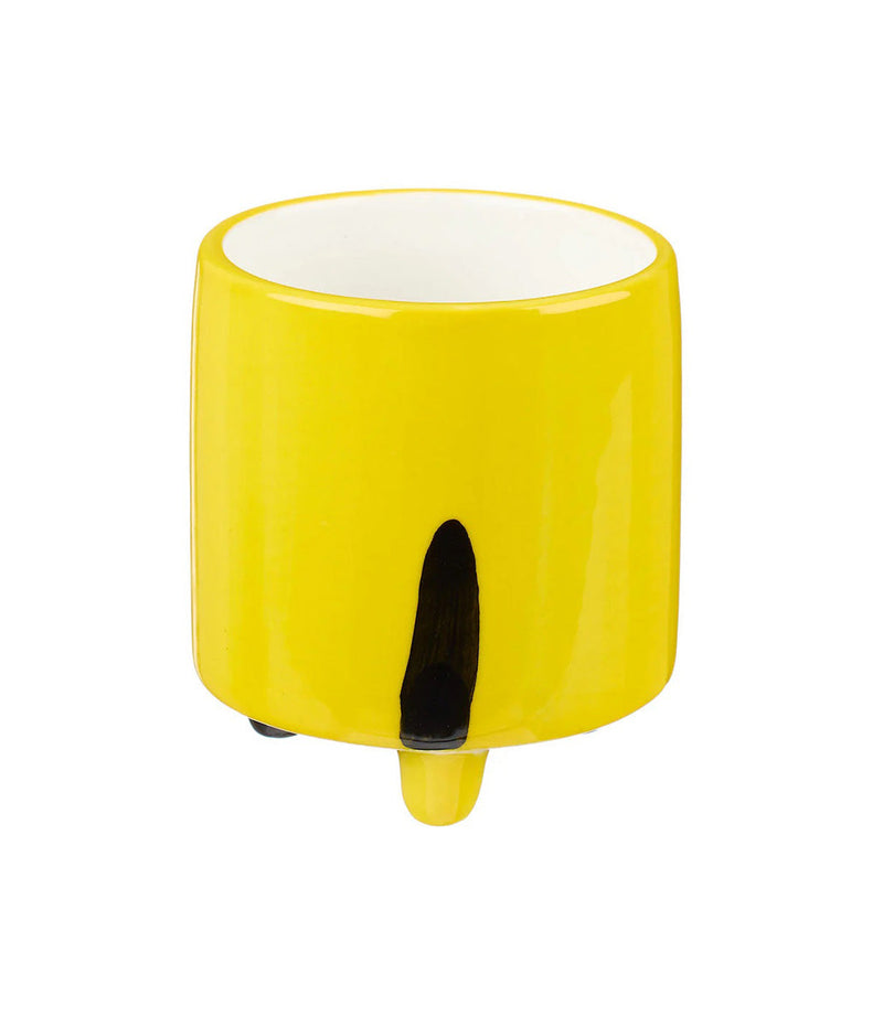 Plant Pot - CCPF-001 - Black Cat On Yellow Planter - Black Cat On Yellow Planter - Whistlefish