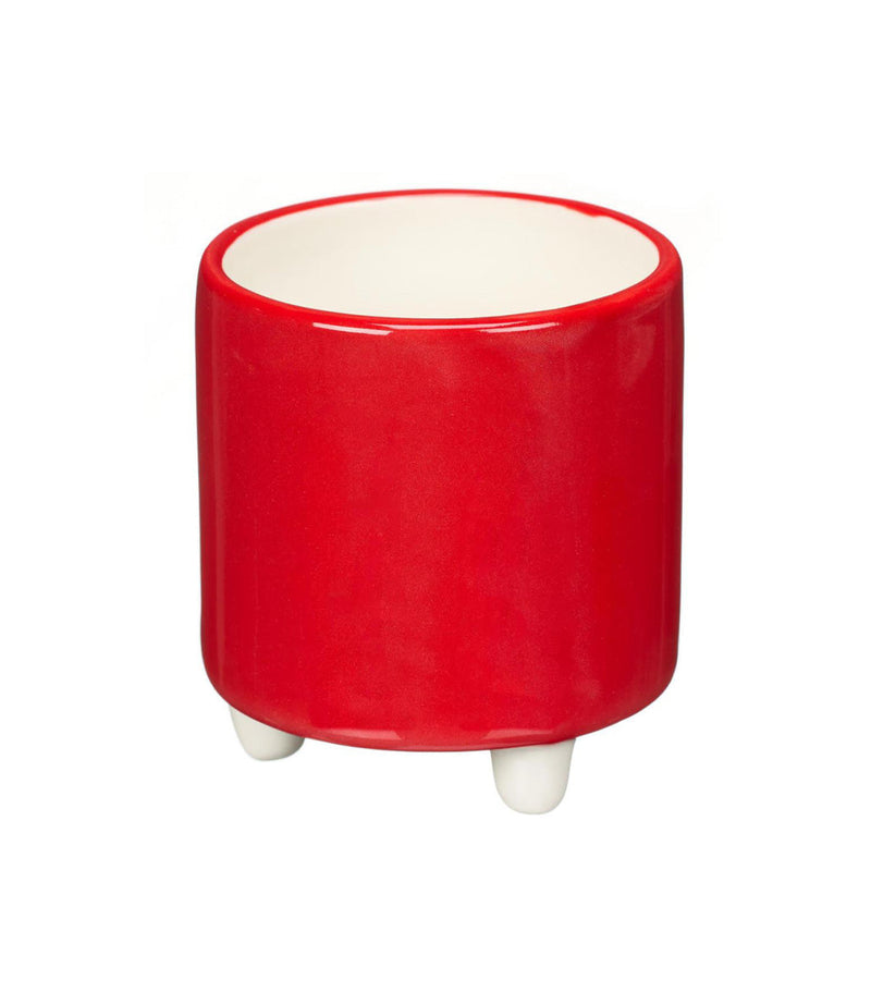 Plant Pot - CDPF-002 - White Dog On Red Planter - White Dog On Red Planter - Whistlefish