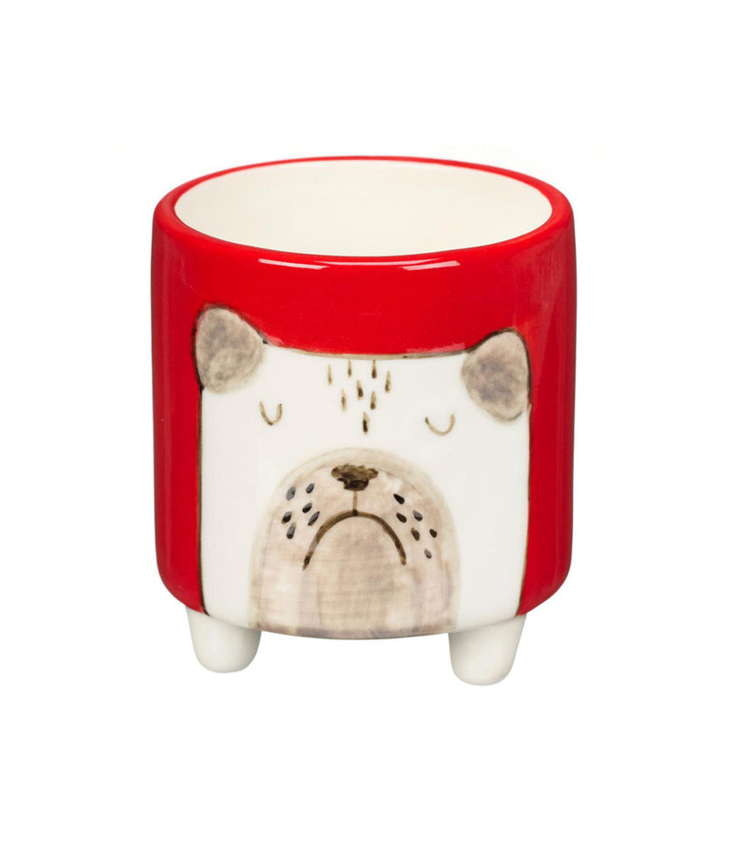 Plant Pot - CDPF-002 - White Dog On Red Planter - White Dog On Red Planter - Whistlefish