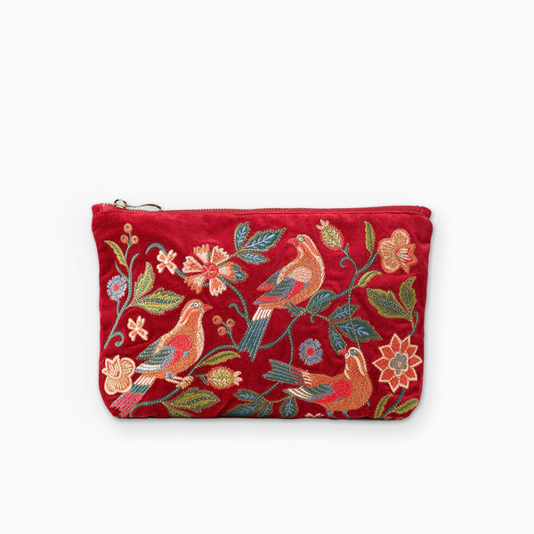 Pouch-11833 - Botanical Birds Everyday Pouch-Elizabeth Scarlett