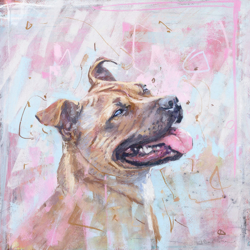 Print-BART103P - Staffordshire Bull Terrier Art Print-Whistlefish