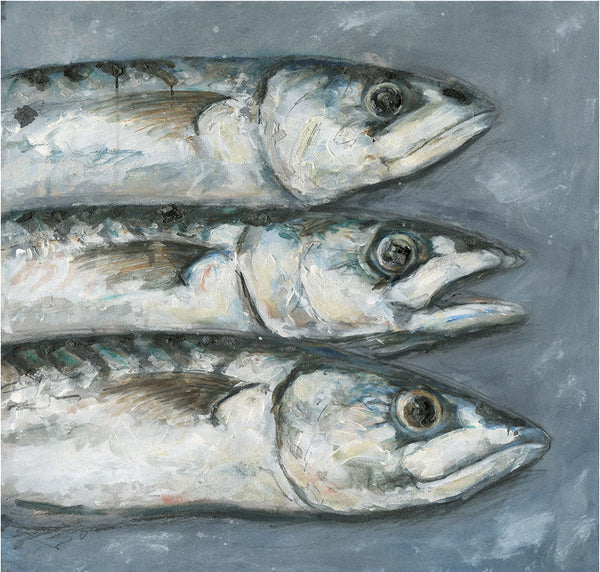 Print-GW04P - 3 Mackerel Art Print Large-Whistlefish