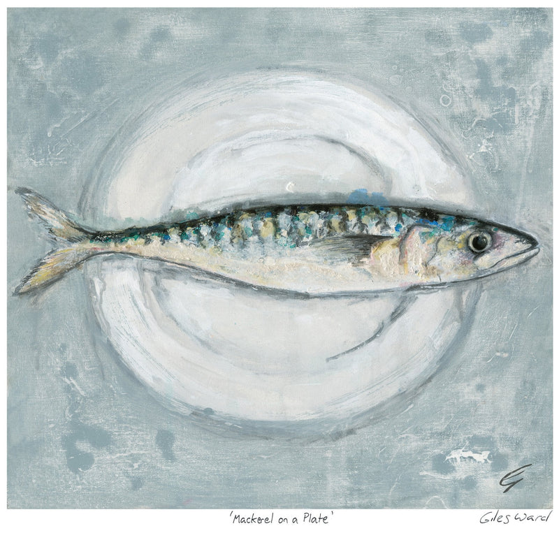 Print-GW15P - Mackerel On A Plate Art Print-Whistlefish