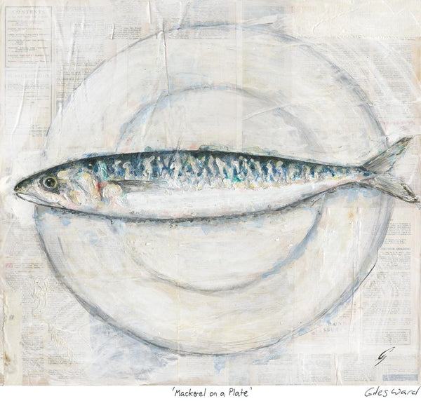 Print-GW27P - Mackerel On A Plate 2 Art Print-Whistlefish