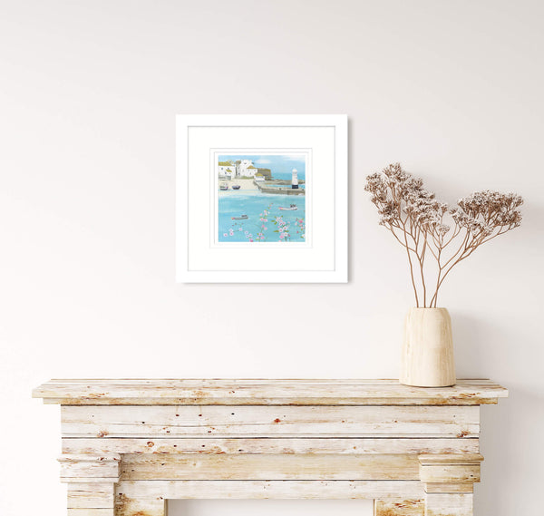 Print - HC122P - Flowers Above St Ives Art Print - Flowers Above St Ives Art Print by Hannah Cole - Whistlefish