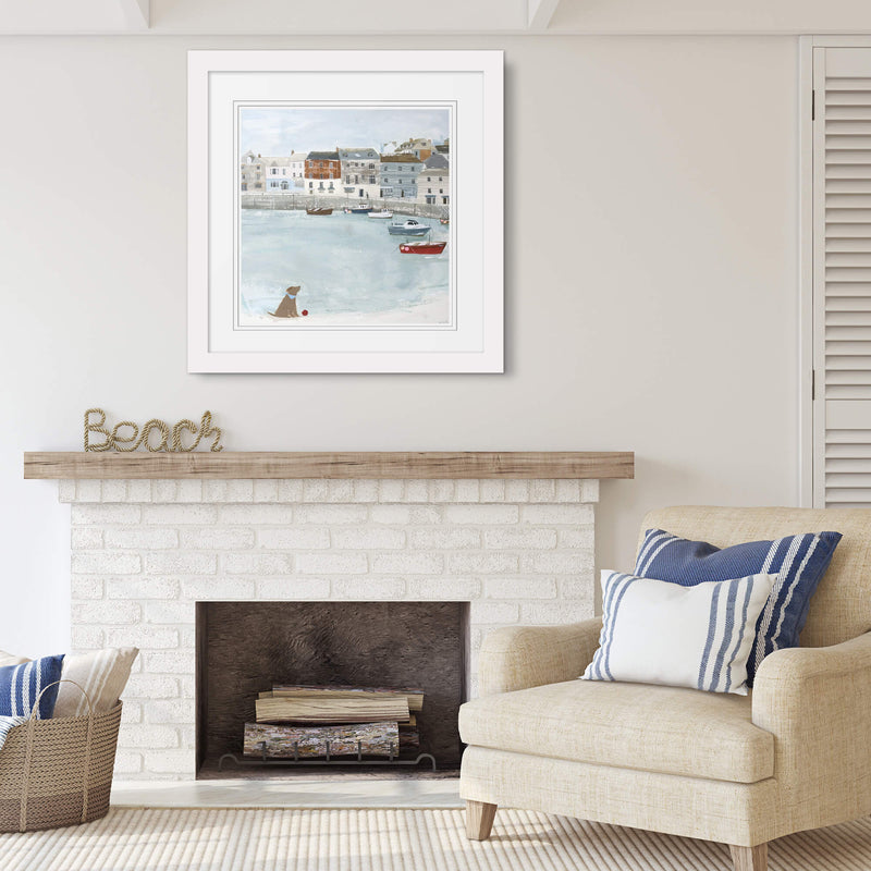 Print-HC134P - Padstow Harbour Boats Large Art Print-Whistlefish