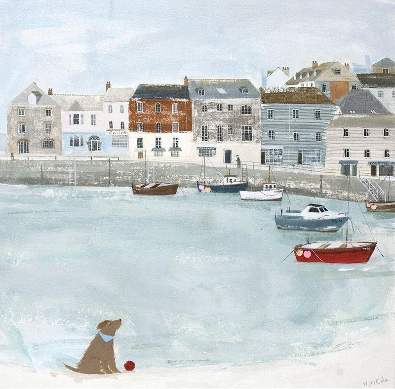 Print-HC134P - Padstow Harbour Boats Large Art Print-Whistlefish