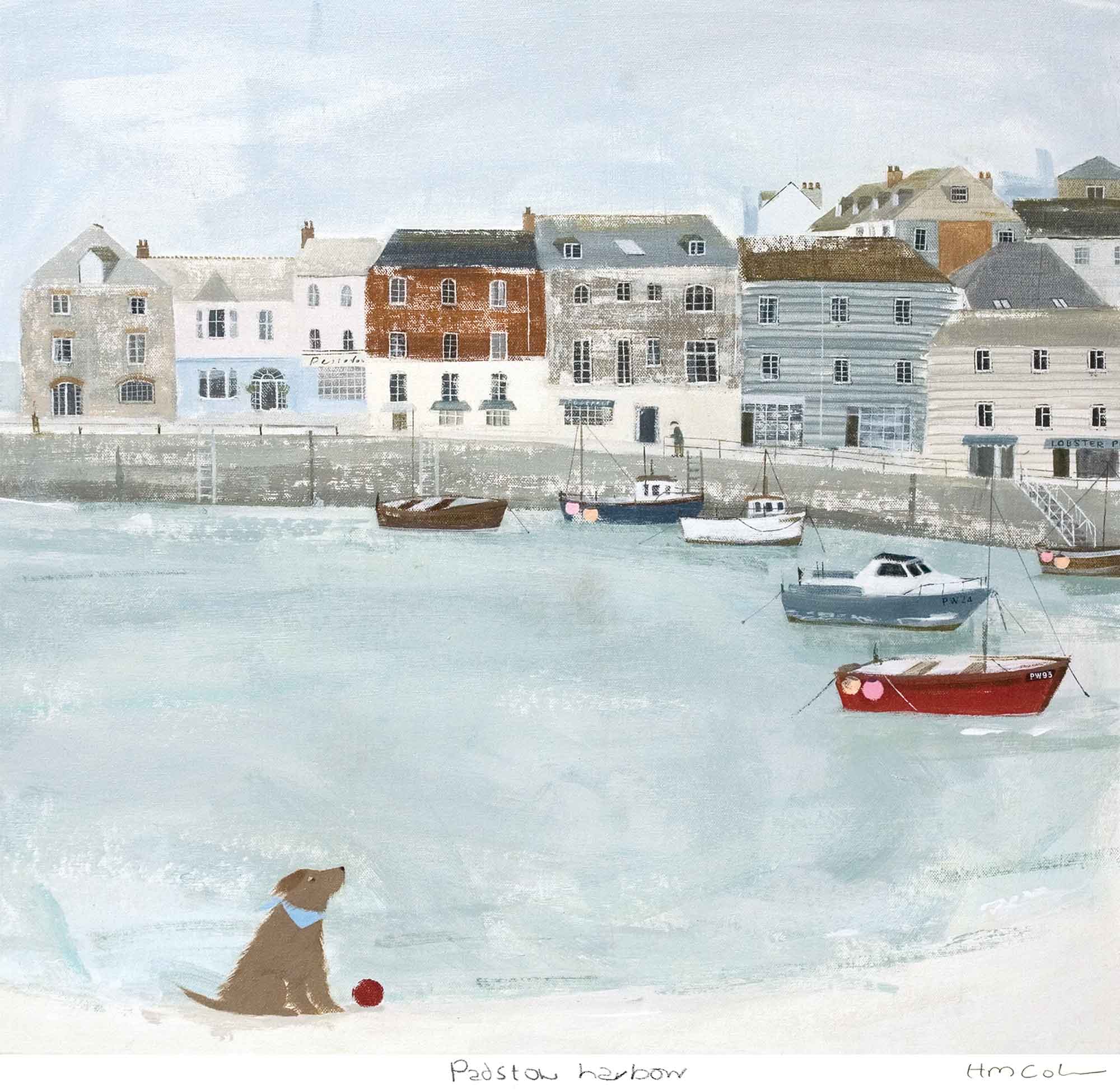 Print-HC314P - Padstow Harbour Boats Art Print-Hannah Cole