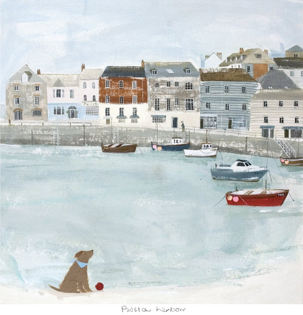 HC74P - Padstow Harbour Boats Small Art Print