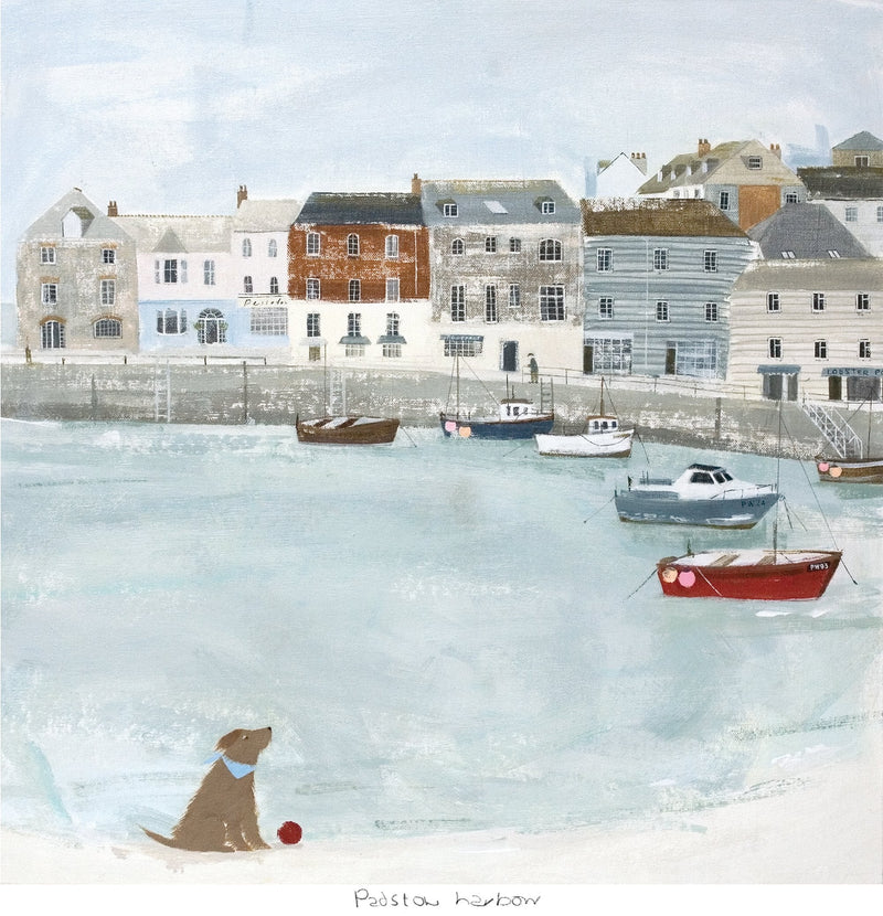 Print-HC74P - Padstow Harbour Boats Small Art Print-Whistlefish