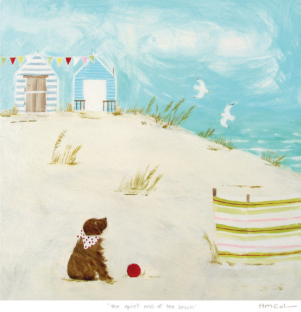 Print-HC89P - The Quiet End of The Beach Small Art Print-Whistlefish
